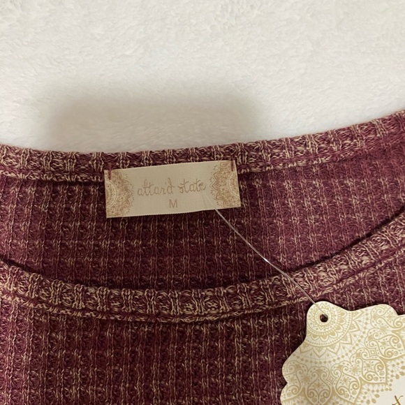 Altar’d State maroon waffle top - Picture 3 of 3